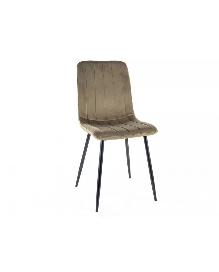 Chaises rembourrée en tissu ou velours avec pieds en métal Alan