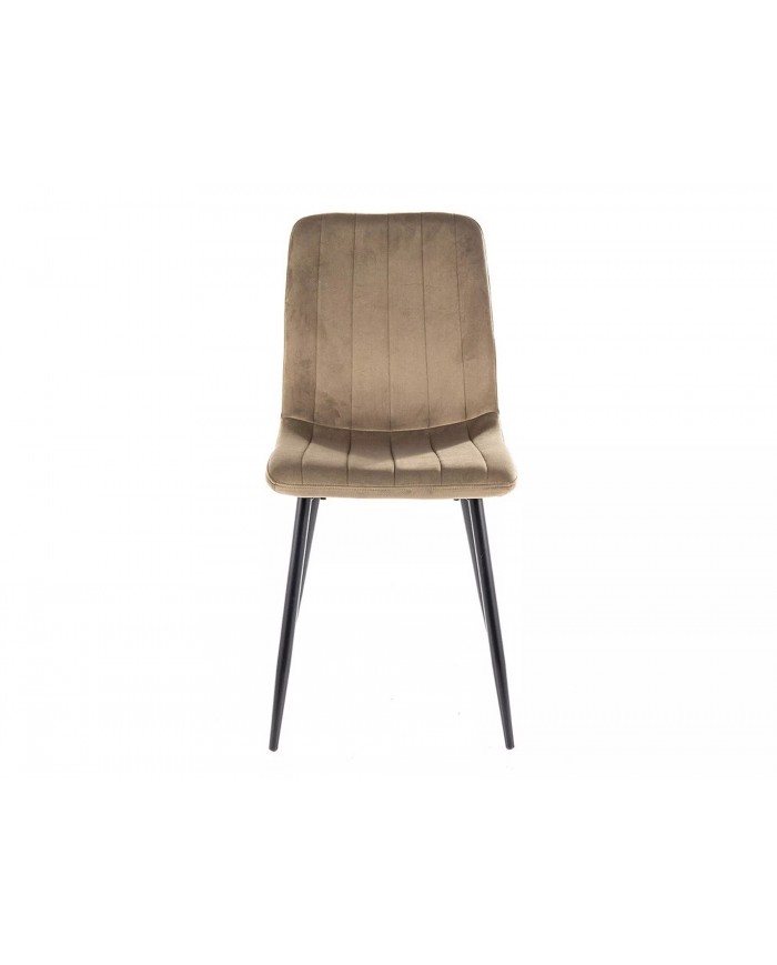 Chaises rembourrée en tissu ou velours avec pieds en métal Alan