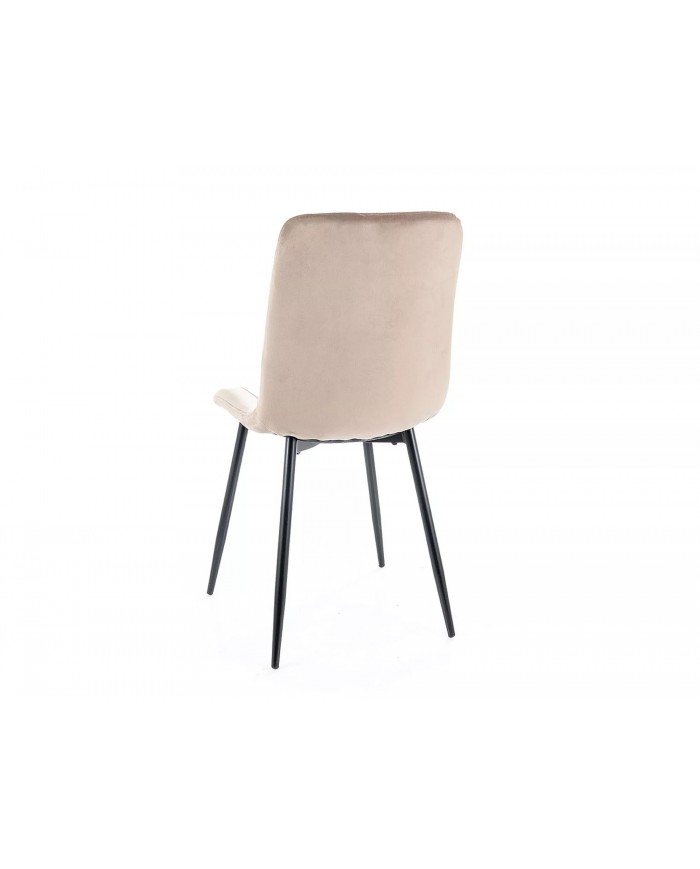 Chaises rembourrée en tissu ou velours avec pieds en métal Alan