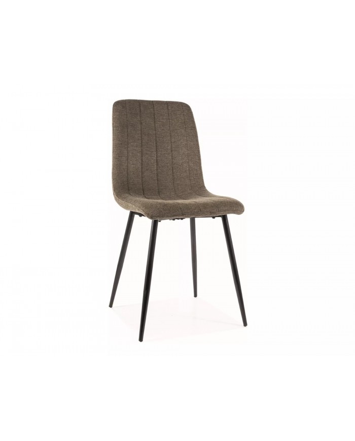 Chaises rembourrée en tissu ou velours avec pieds en métal Alan