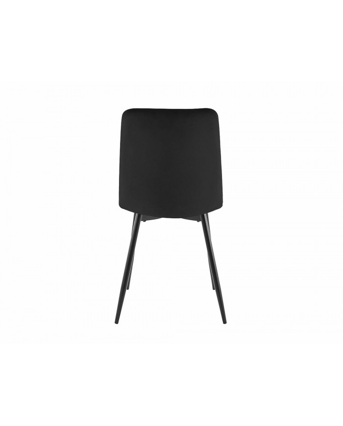Chaise rembourrée en velours avec pieds en métal Jerry