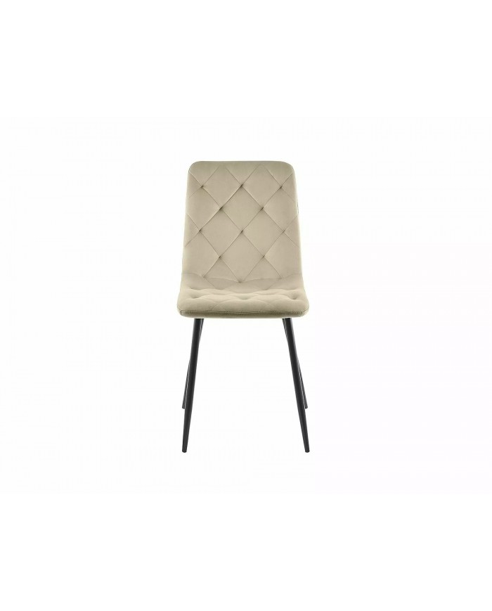 Chaise rembourrée en velours avec pieds en métal Jerry