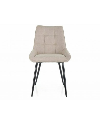Chaise rembourrée confort en tissu avec pieds et poignée en métal noir Klif