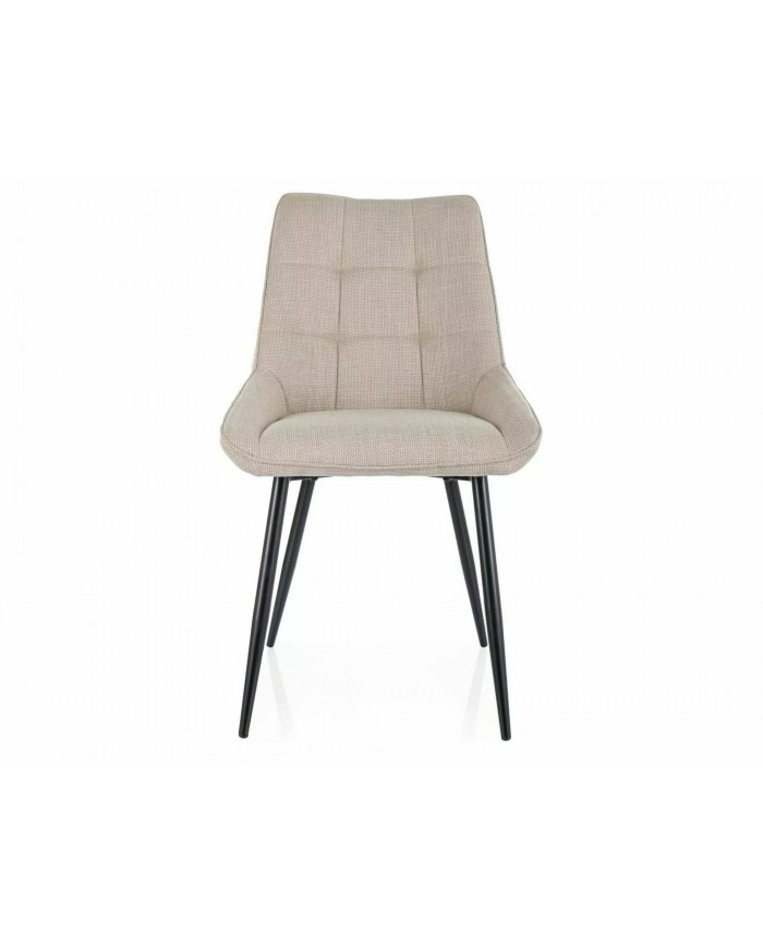 Chaise rembourrée confort en tissu avec pieds et poignée en métal noir Klif