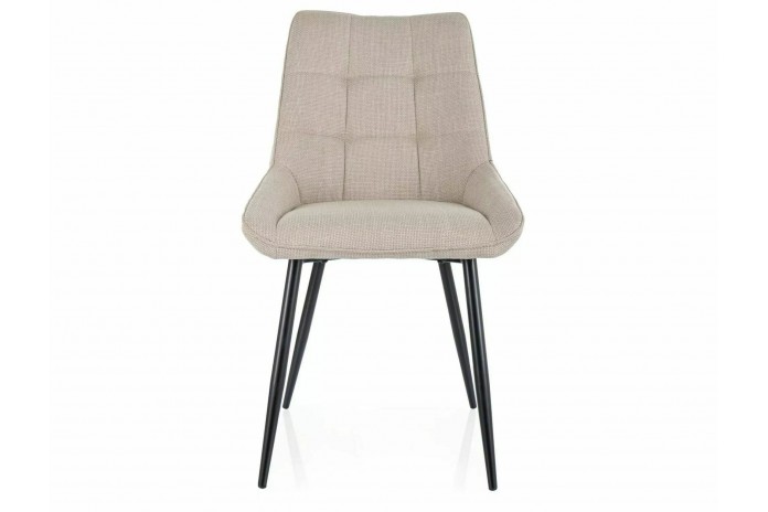 Chaise rembourrée confort en tissu avec pieds et poignée en métal noir Klif