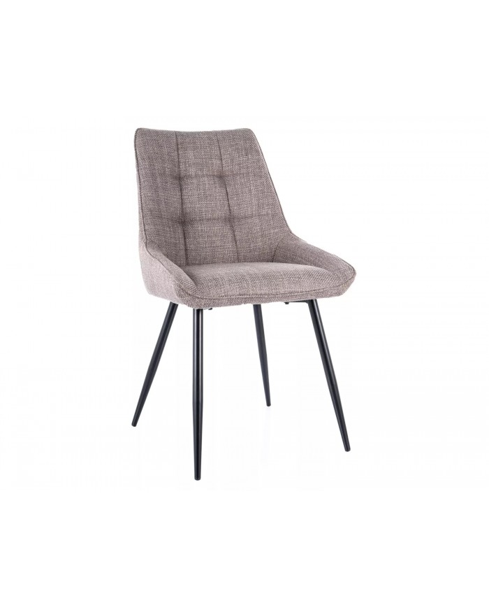 Chaise rembourrée confort en tissu avec pieds et poignée en métal noir Klif