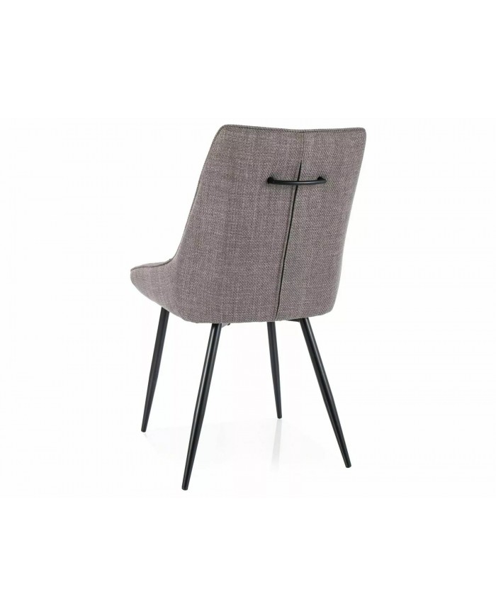 Chaise rembourrée confort en tissu avec pieds et poignée en métal noir Klif