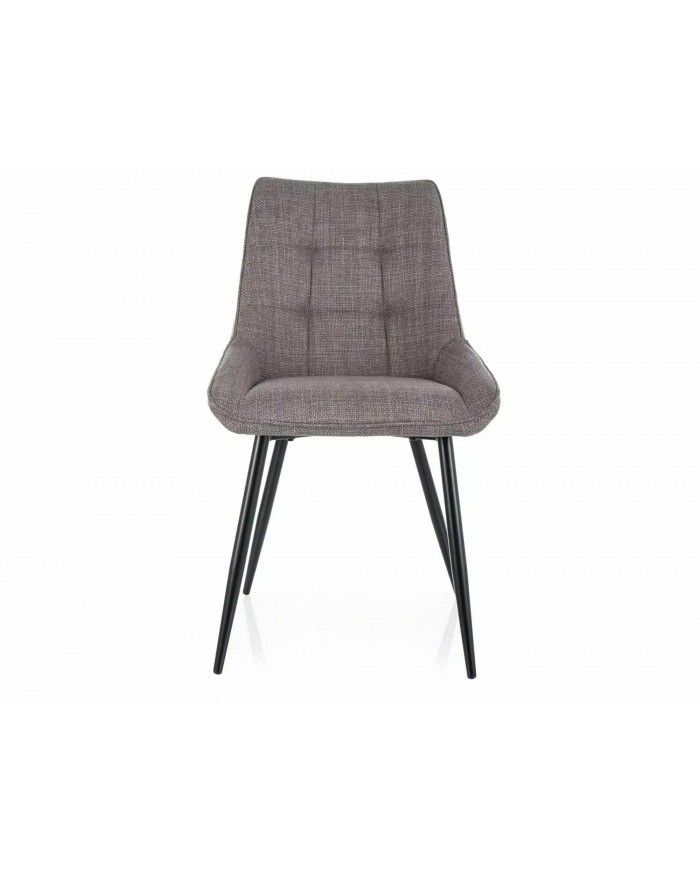 Chaise rembourrée confort en tissu avec pieds et poignée en métal noir Klif