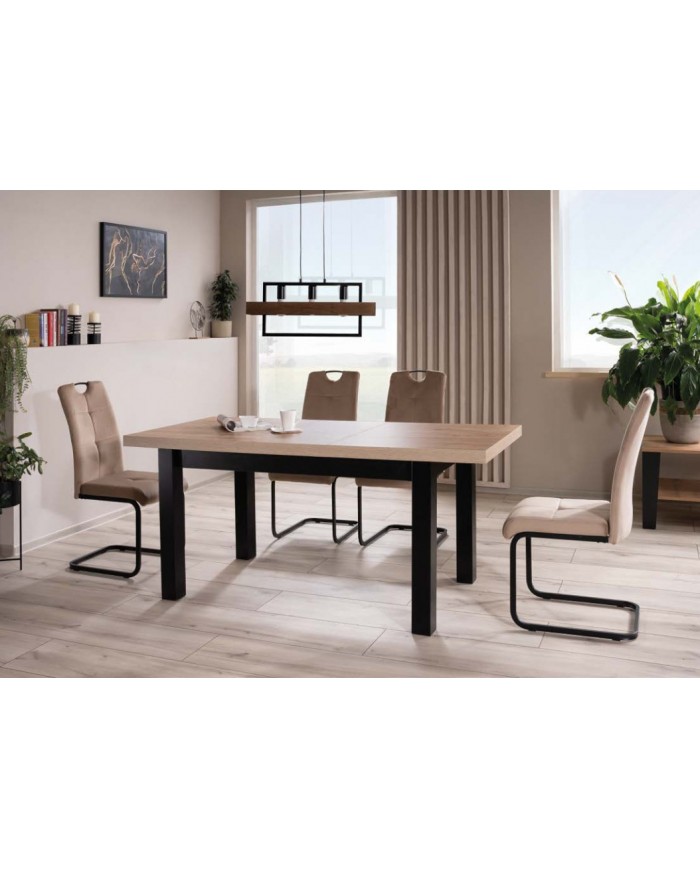 Chaise rembourrée en tissu ou velours avec poignée et pieds en métal Axo