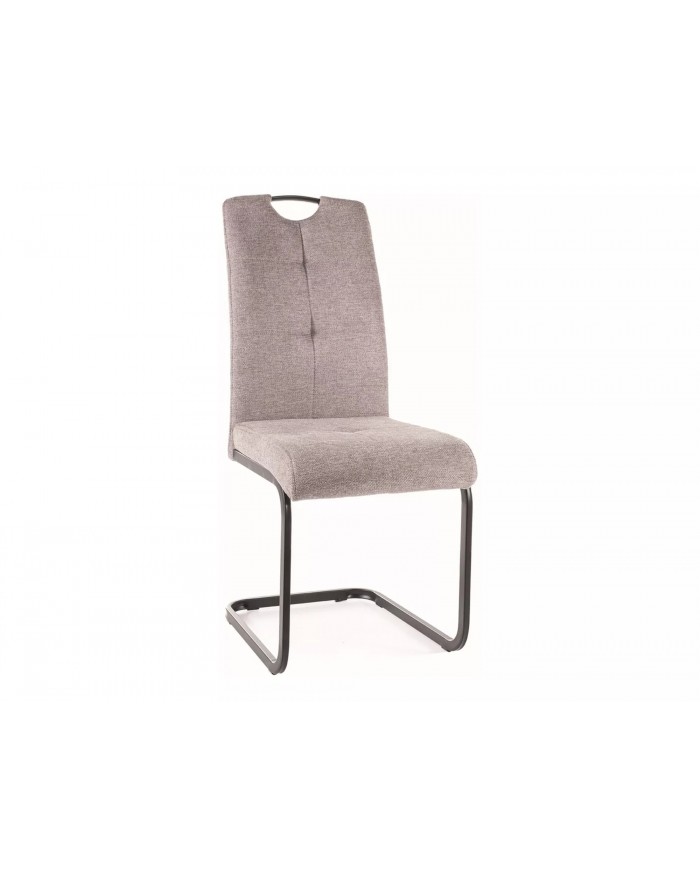 Chaise rembourrée en tissu ou velours avec poignée et pieds en métal Axo