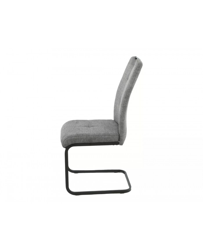 Chaise rembourrée en tissu ou velours avec poignée et pieds en métal Axo