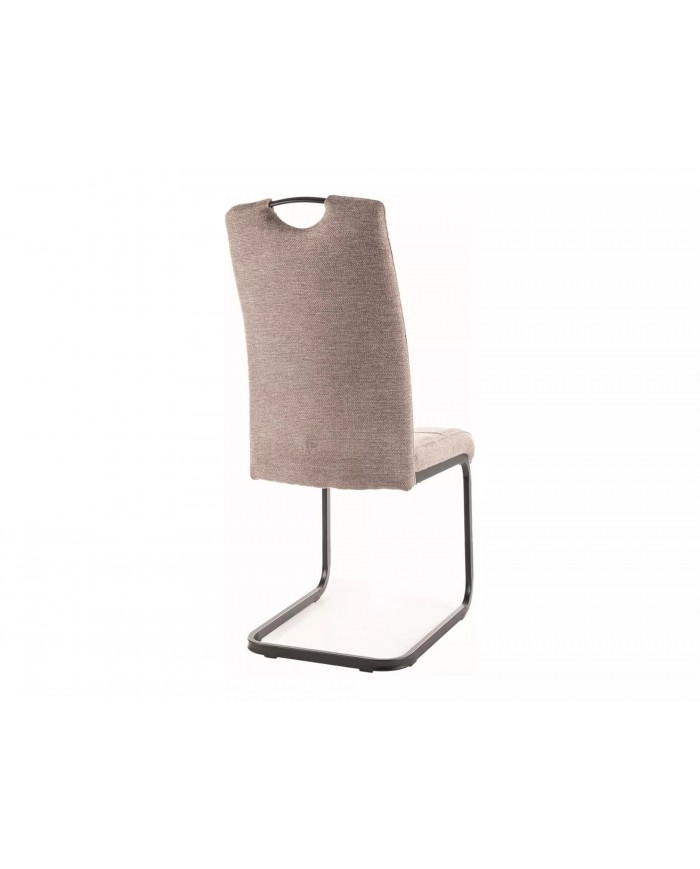 Chaise rembourrée en tissu ou velours avec poignée et pieds en métal Axo