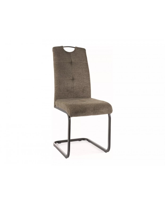 Chaise rembourrée en tissu ou velours avec poignée et pieds en métal Axo