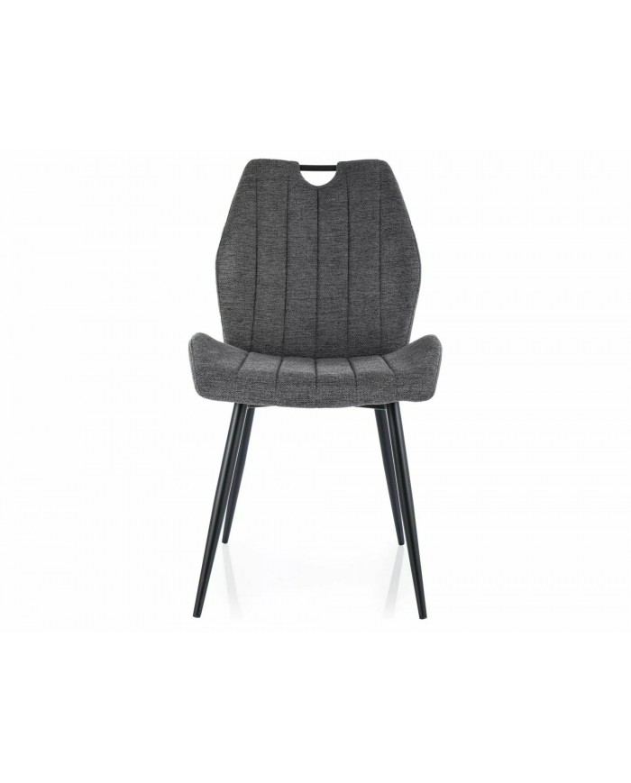 Chaise rembourrée en tissu ou velours pieds et poignée en métal Arco