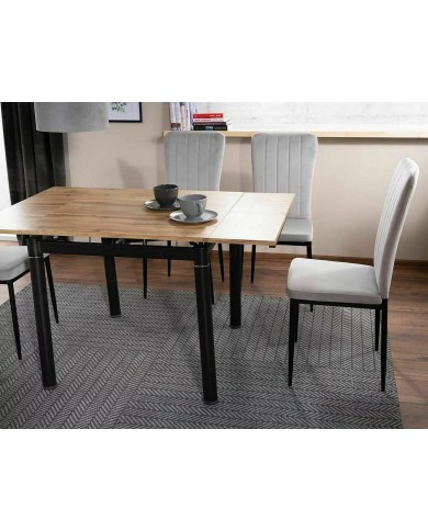 Chaise rembourrée en velours avec pieds métal Vigo