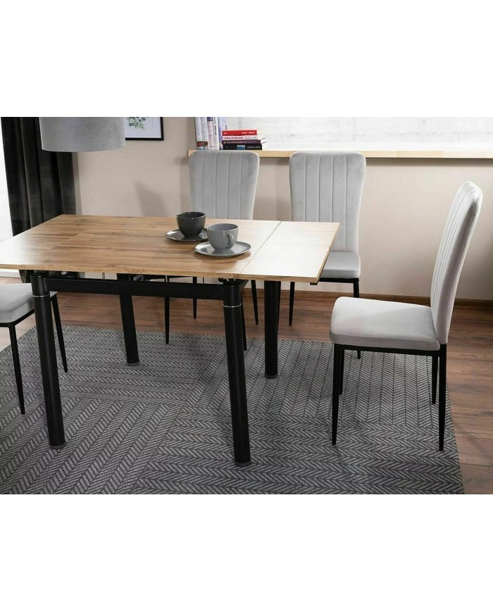 Chaise rembourrée en velours avec pieds métal Vigo
