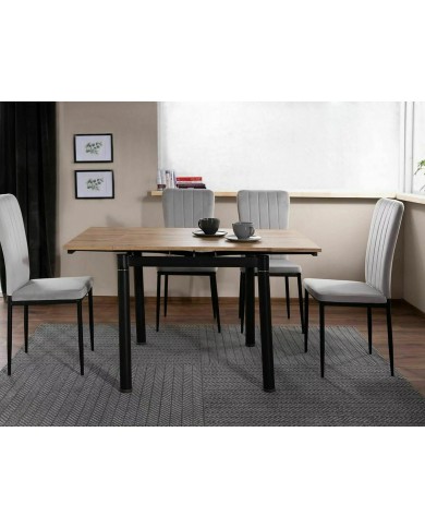 Chaise rembourrée en velours avec pieds métal Vigo
