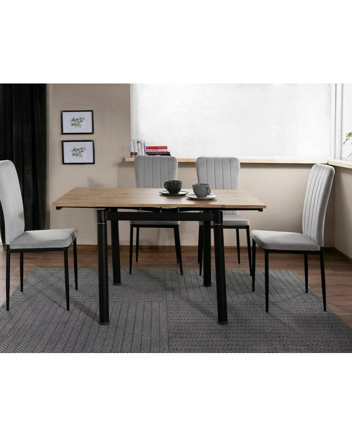 Chaise rembourrée en velours avec pieds métal Vigo