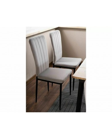 Chaise rembourrée en velours avec pieds métal Vigo