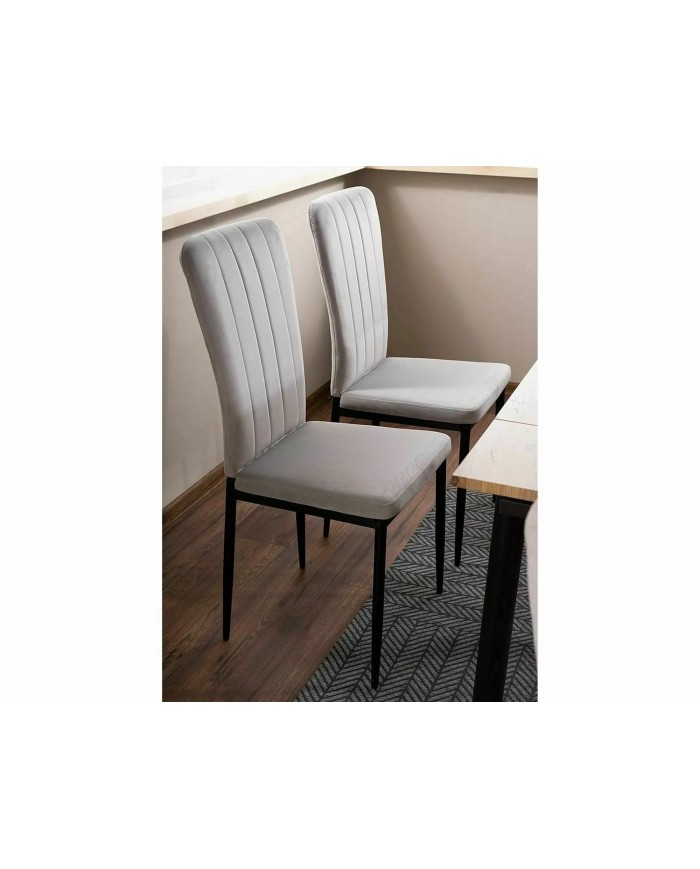 Chaise rembourrée en velours avec pieds métal Vigo