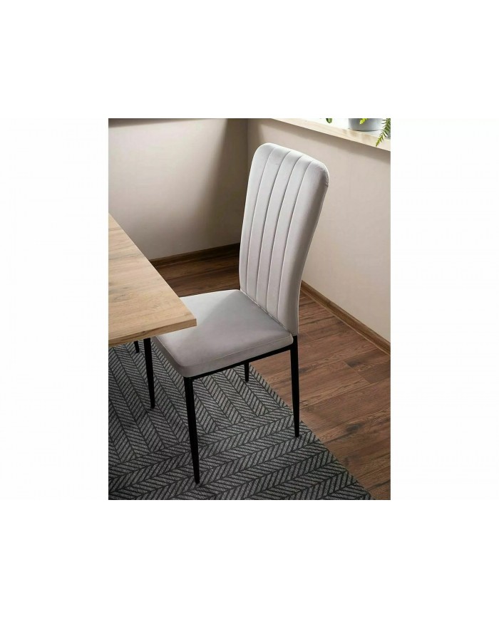 Chaise rembourrée en velours avec pieds métal Vigo