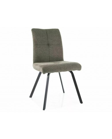 Chaise rembourré en tissu avec poignée et pieds en métal Swing