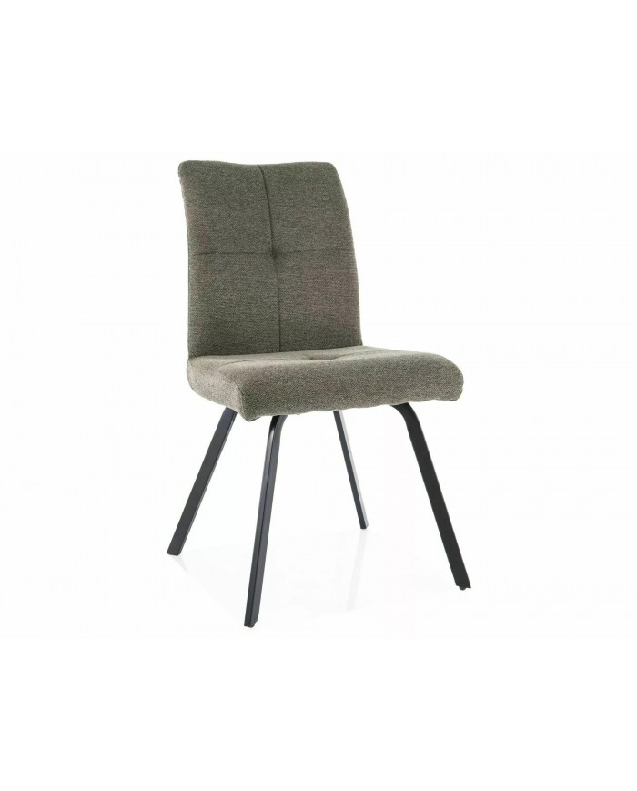 Chaise rembourré en tissu avec poignée et pieds en métal Swing