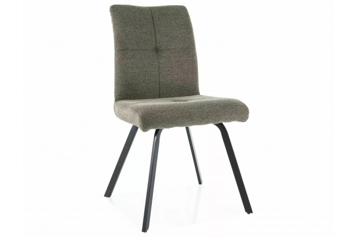 Chaise rembourré en tissu avec poignée et pieds en métal Swing