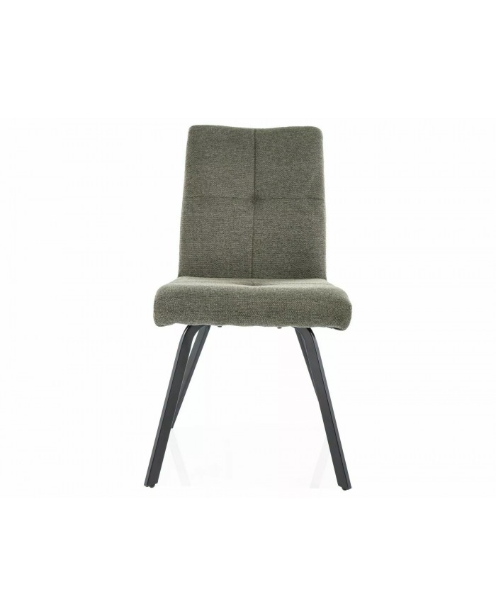 Chaise rembourré en tissu avec poignée et pieds en métal Swing