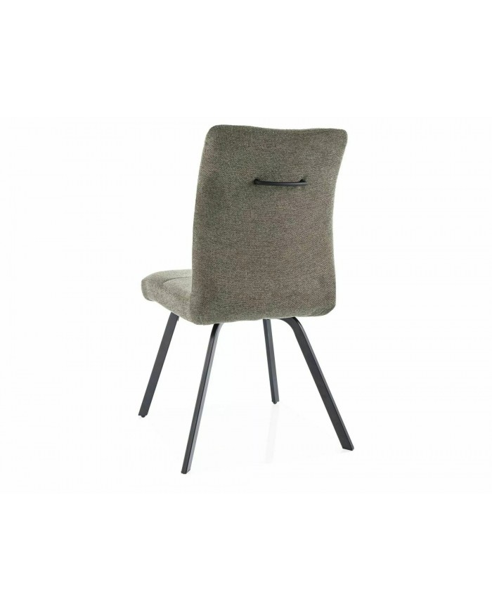 Chaise rembourré en tissu avec poignée et pieds en métal Swing
