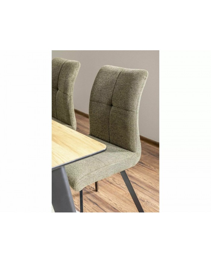 Chaise rembourré en tissu avec poignée et pieds en métal Swing