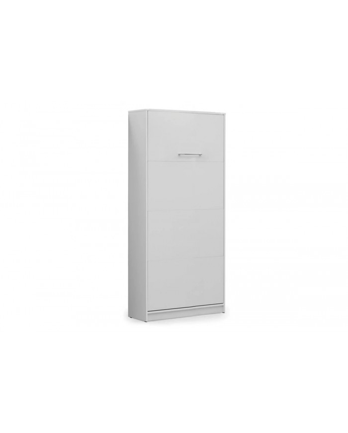 Armoire lit Escamotable relevable vertical 90x200 cm blanc mat Premium