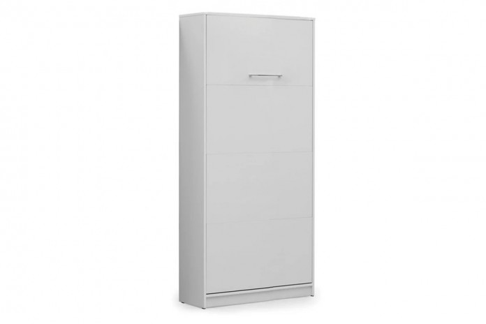 Armoire lit Escamotable relevable vertical 90x200 cm blanc mat Premium