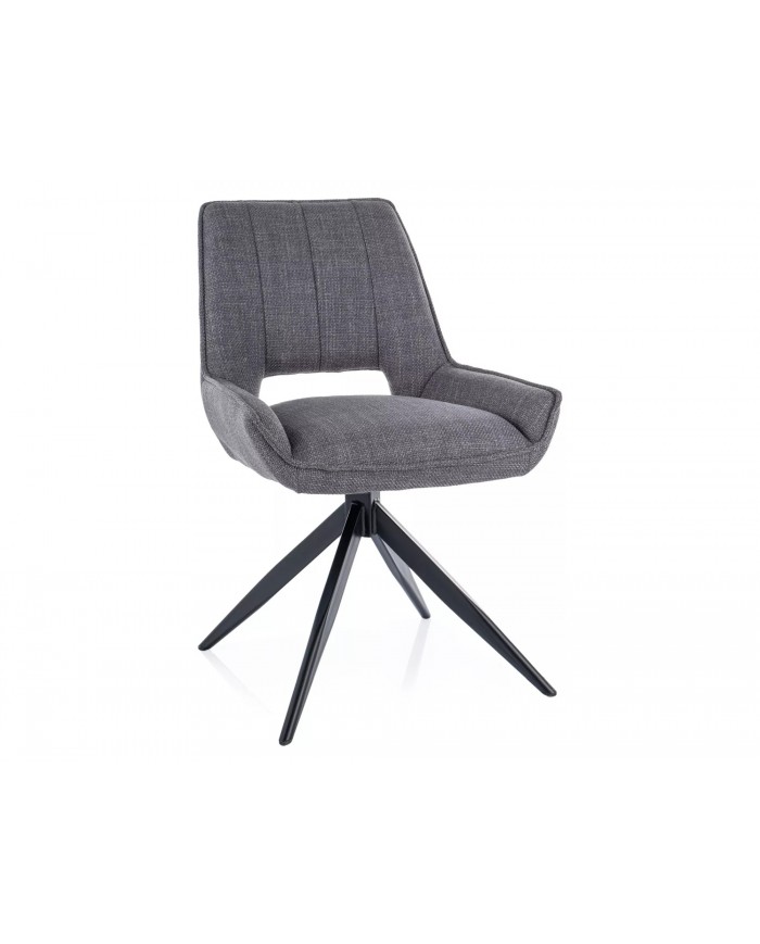 Chaise rembourrée en tissu pivotante 180° ajouré avec pieds en métal Bello