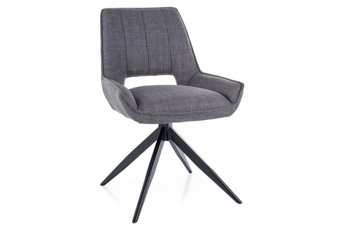 Chaise rembourrée en tissu pivotante 180° ajouré avec pieds en métal Bello