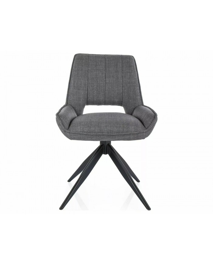 Chaise rembourrée en tissu pivotante 180° ajouré avec pieds en métal Bello