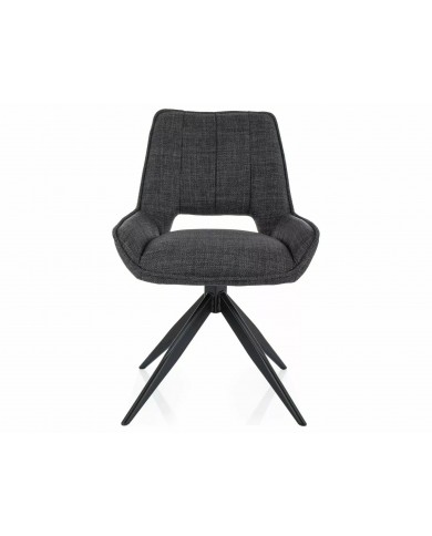 Chaise rembourrée en tissu pivotante 180° ajouré avec pieds en métal Bello