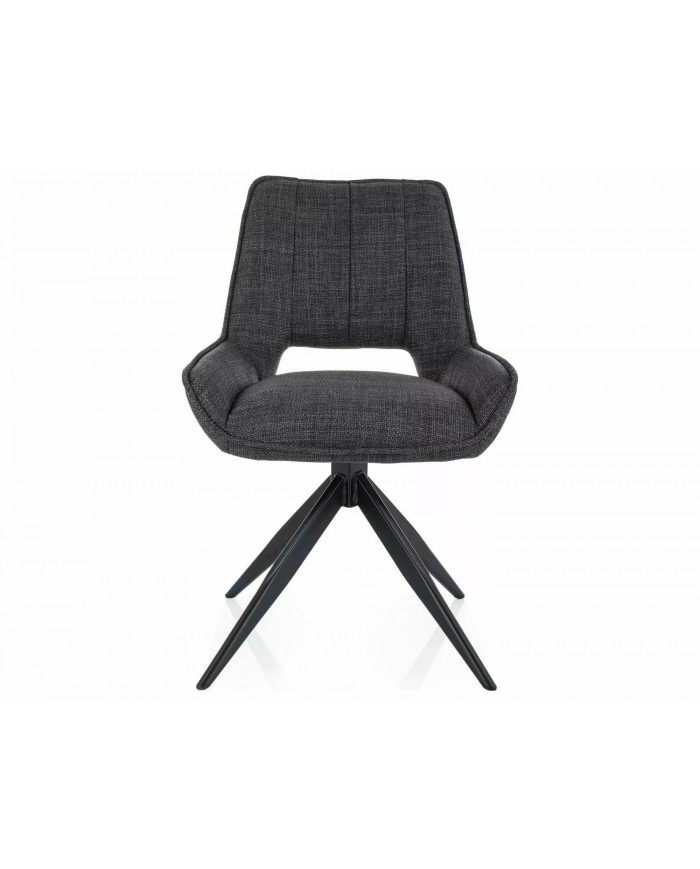 Chaise rembourrée en tissu pivotante 180° ajouré avec pieds en métal Bello