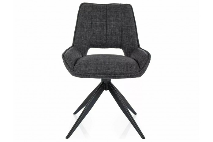 Chaise rembourrée en tissu pivotante 180° ajouré avec pieds en métal Bello
