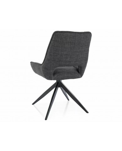 Chaise rembourrée en tissu pivotante 180° ajouré avec pieds en métal Bello