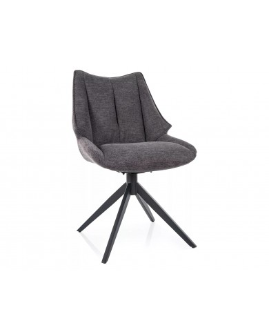 Chaise rembourrée en tissu pivotante 180° avec pieds en métal Doca