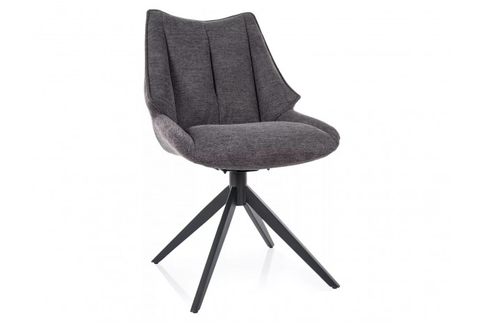 Chaise rembourrée en tissu pivotante 180° avec pieds en métal Doca