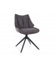 Chaise rembourrée en tissu pivotante 180° avec pieds en métal Doca