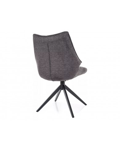 Chaise rembourrée en tissu pivotante 180° avec pieds en métal Doca