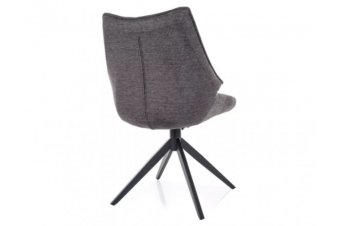 Chaise rembourrée en tissu pivotante 180° avec pieds en métal Doca