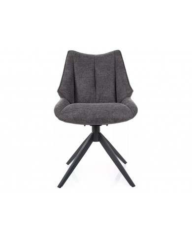 Chaise rembourrée en tissu pivotante 180° avec pieds en métal Doca