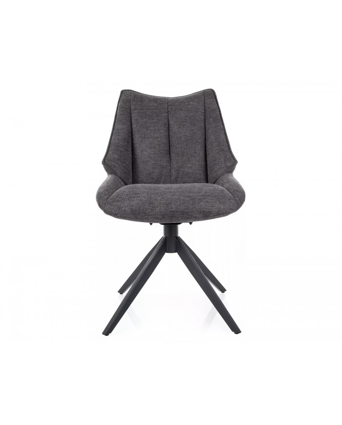 Chaise rembourrée en tissu pivotante 180° avec pieds en métal Doca