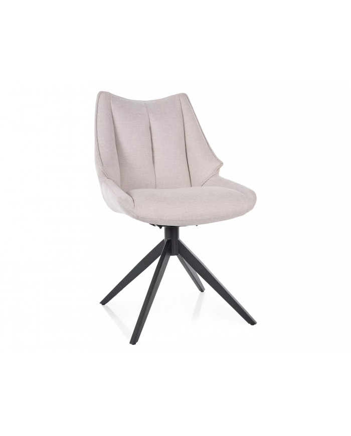 Chaise rembourrée en tissu pivotante 180° avec pieds en métal Doca