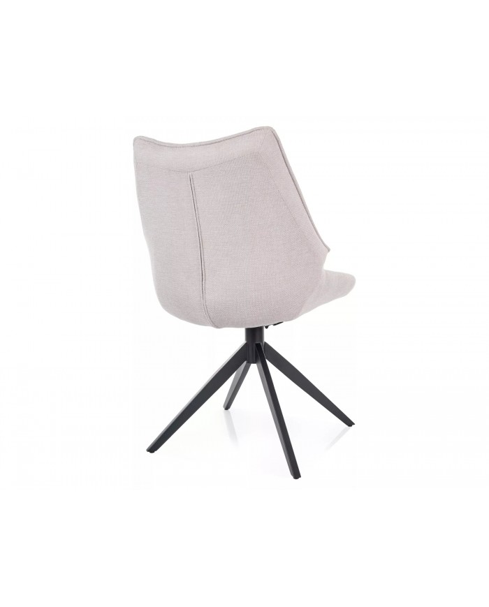 Chaise rembourrée en tissu pivotante 180° avec pieds en métal Doca