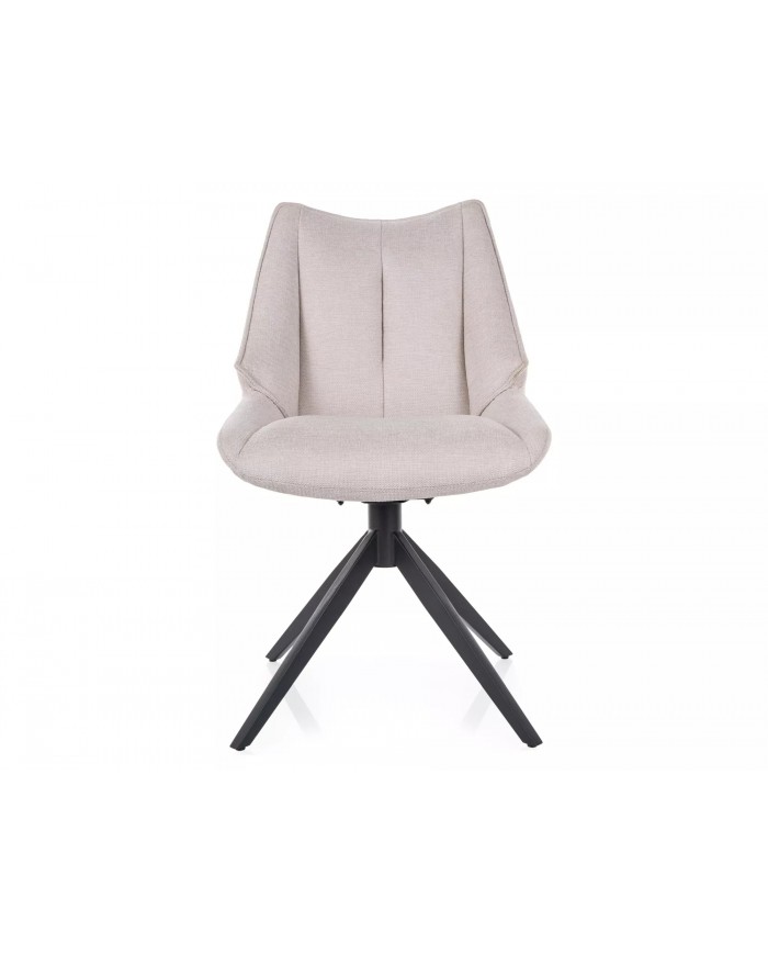 Chaise rembourrée en tissu pivotante 180° avec pieds en métal Doca